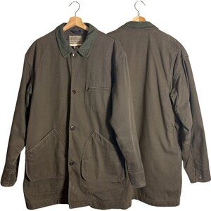 Vintage L.L. Bean Chore Coat Barn Jacket Men's Medium Tall Brown Fleece Lined